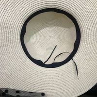 Dot Mesh Straw Hat Summer Vacation Beach Hat Wide Brim Summer Hat main image 2