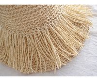 Straw Hat Women's Foldable Summer Tassel Simple Travel Big Brim Sun-protection Hat Seaside Vacation Beach Sun Hat main image 4