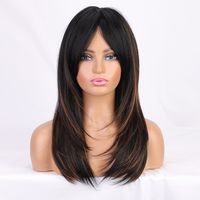 Frauen Perücken, Weiße Mittelgroße Lange Haare, Goldene Innere Schnalle, Perücken, Chemiefaser Perücken, Wigs sku image 4