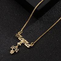 Mother's Day Ornament Fashion Mama Letter Diamond Pendant Necklace sku image 1