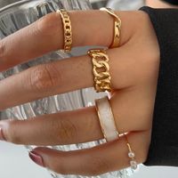 Fashion Diamond Love Pearl Leaf 10-teiliger Ring Kreativer Retro-weiblicher Ring sku image 17