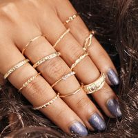 Fashion Diamond Love Pearl Leaf 10-teiliger Ring Kreativer Retro-weiblicher Ring sku image 39