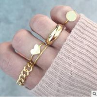 Fashion Diamond Love Pearl Leaf 10-teiliger Ring Kreativer Retro-weiblicher Ring sku image 9