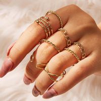 Fashion Diamond Love Pearl Leaf 10-teiliger Ring Kreativer Retro-weiblicher Ring sku image 19