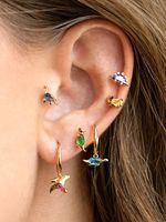 Copper Cartoon Candy Color Dinosaur Ear Studs College Style Sweet Cute Earrings main image 3
