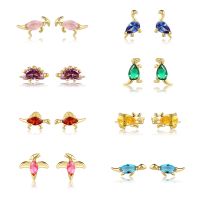 Copper Cartoon Candy Color Dinosaur Ear Studs College Style Sweet Cute Earrings main image 2