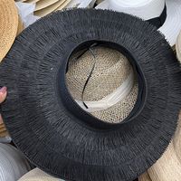 Summer Color Hand-woven Visor Straw Hat Wide Brim Hat sku image 2