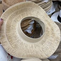 Summer Color Hand-woven Visor Straw Hat Wide Brim Hat sku image 3