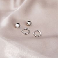 Mode Simple Petit Boules D'or Cercle De Cuivre Boucles D'oreilles main image 5