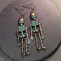 New Halloween Punk Style Skull Pendant Ear Hook Earrings main image 4