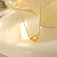 Fashion Jacinth Pendant Carved Letter Heart-shaped Necklace Titanium Steel main image 4