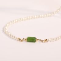 Fashion Pearl Natural Stone Pendant Sweater Chain Necklace main image 4