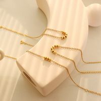 Mode Chanceux Petit Perles De Mode Cheville Matériel En Acier De Titane Plaqué 18k Or main image 4