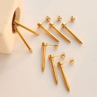 Nail Stud Earrings Jewelry Titanium Steel 18k Gold Plating Handmade main image 7
