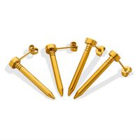 Nail Stud Earrings Jewelry Titanium Steel 18k Gold Plating Handmade main image 4