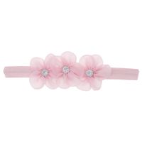 Fashion Three Small Flowers Shaped Solid Color Baby Hair Band main image 5