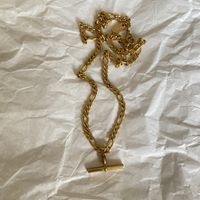 Fashion Simple T-shaped Geometric Pendant Copper Necklace main image 5