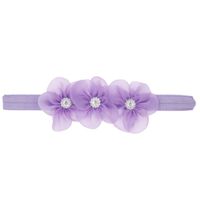 Fashion Three Small Flowers Shaped Solid Color Baby Hair Band sku image 3