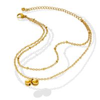 Minority Double-layer Chain Bell Anklet New Titanium Steel Plated 18k Gold Summer main image 5