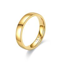 Fashion Simple 18k Gold Titanium Steel Ring main image 4