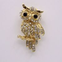 Ventes Directes D'usine Coréenne Style Haut De Gamme Diamant Hibou Broche Corsage Vêtements Accessoires Broche Unisexe main image 2