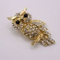 Ventes Directes D'usine Coréenne Style Haut De Gamme Diamant Hibou Broche Corsage Vêtements Accessoires Broche Unisexe main image 3