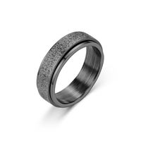 Einfache Mode Schwarz Dünn Drehbarer Titan Stahl Ring main image 3