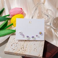 Spring And Summer Tulip Flower Stud Earrings Three-piece Suit main image 6