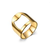 Exaggerated Geometric Stainless Steel Unisex Rings main image 3