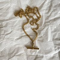 Fashion Simple T-shaped Geometric Pendant Copper Necklace main image 3