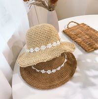 المرأة سترو قبعة الصيف الشمس واقية الشاطئ الدانتيل الزهور قبعة main image 1