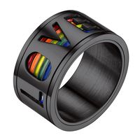 Love Is Love Rainbow Ring Drehbare Universal Räder  Hot Sale New Lgbt Pride Ring main image 2