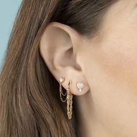Kupfer Einfache Quaste Ohrring Ohr Clip Quaste Kette Ohr Ring Weiblichen main image 2