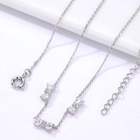 Simple Fashion Bow Inlaid Zircon Plated White Gold Color Necklace main image 2