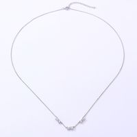 Simple Fashion Bow Inlaid Zircon Plated White Gold Color Necklace main image 3