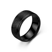 Simple Fashion Frosted Titanium Steel Geometric Couple Ring main image 3