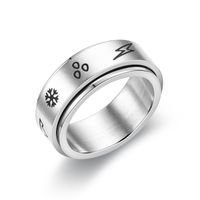 New Fashion Anti-anxiety Rotating Titanium Steel  Decompression Couple Ring main image 4