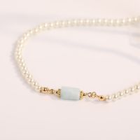 Fashion Pearl Natural Stone Pendant Sweater Chain Necklace main image 2