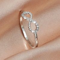 Cross-border Hot Selling Digital 8 Ring Stylish Graceful Simple Bow Forefinger Ring Women's All-match Fashion Jewelry sku image 2