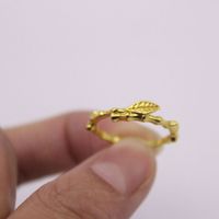 Korean  Hot Creative Style Leaf Shape Ring European And American Women's Fashion 18k Gold Ring Ornament Wholesale main image 4