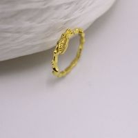 Korean  Hot Creative Style Leaf Shape Ring European And American Women's Fashion 18k Gold Ring Ornament Wholesale sku image 3