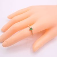 Ring  Ornament Popular Cute Woman 14k Gold Plated Green Diamond Ring Exquisite Ring Ornament main image 4