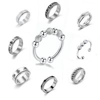 New Fashion Anti-anxiety Rotating Titanium Steel  Decompression Couple Ring main image 1