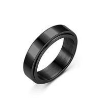 Einfache Mode Schwarz Dünn Drehbarer Titan Stahl Ring main image 2