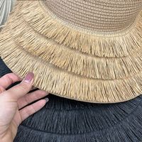 Summer Color Hand-woven Visor Straw Hat Wide Brim Hat main image 2