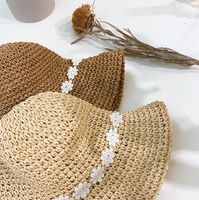 المرأة سترو قبعة الصيف الشمس واقية الشاطئ الدانتيل الزهور قبعة main image 2