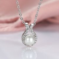 Korean Design Platinum White Pearl Necklace For Women 2021 New High Sense Minority Simple Temperament Clavicle Chain main image 1