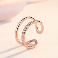 Korean Hipster Double-layer Exaggerated Index Opening Adjustable Zircon Double-layer Ring Jewelry main image 3