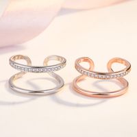 Korean Hipster Double-layer Exaggerated Index Opening Adjustable Zircon Double-layer Ring Jewelry main image 4