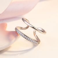 Korean Hipster Double-layer Exaggerated Index Opening Adjustable Zircon Double-layer Ring Jewelry main image 5